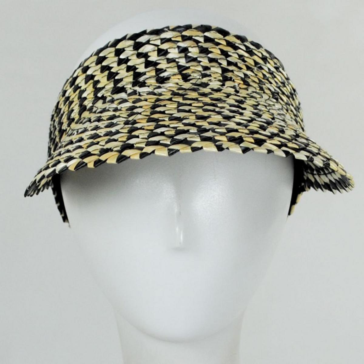 Hemlock Hat Co. | Capri Wheat Straw Visor | 195950 | front | PEPPER