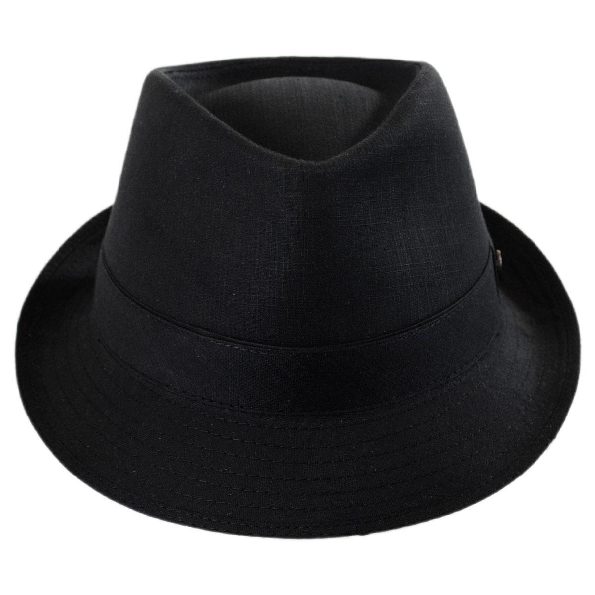 Jaxon Hats | Wholesale Cotton Trilby Fedora Hat B2B Pre-Pack | B2B147247 | front | BLACK