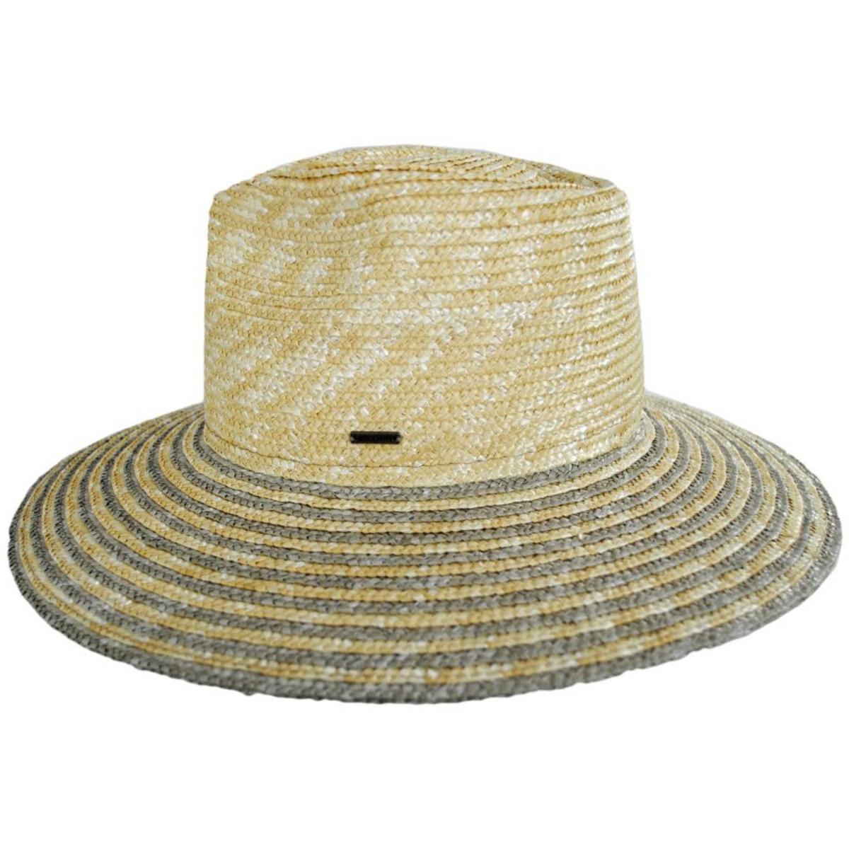 BRIXTON HATS | Joanna Festival Wheat Straw Fedora Hat - Dark Earth/Honey & Honey/Sand | 104047A | profile | HONEY/SAND