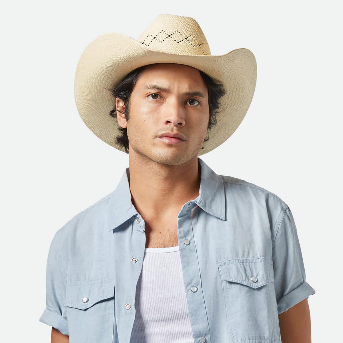 BRIXTON HATS | Laredo Panama Straw Western Hat | 128360 | lsftwo | CATALINA SAND