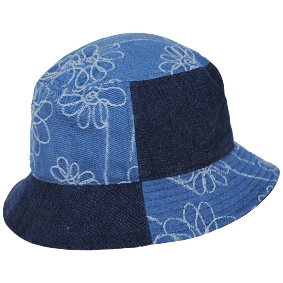 Kangol | Patchwork Mashup Denim Cotton Bucket Hat | 185777SS25 | profile | MEDIUM BLUE FLORAL