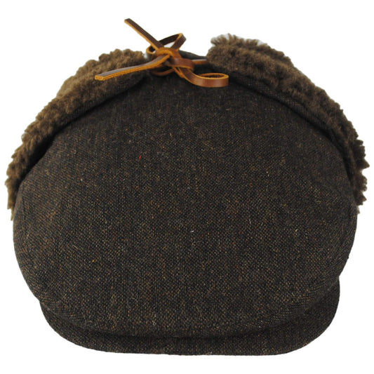 BRIXTON HATS | Barrel Tweed Earflap Ivy Cap | 161506 | front | BROWN/BROWN TWEED