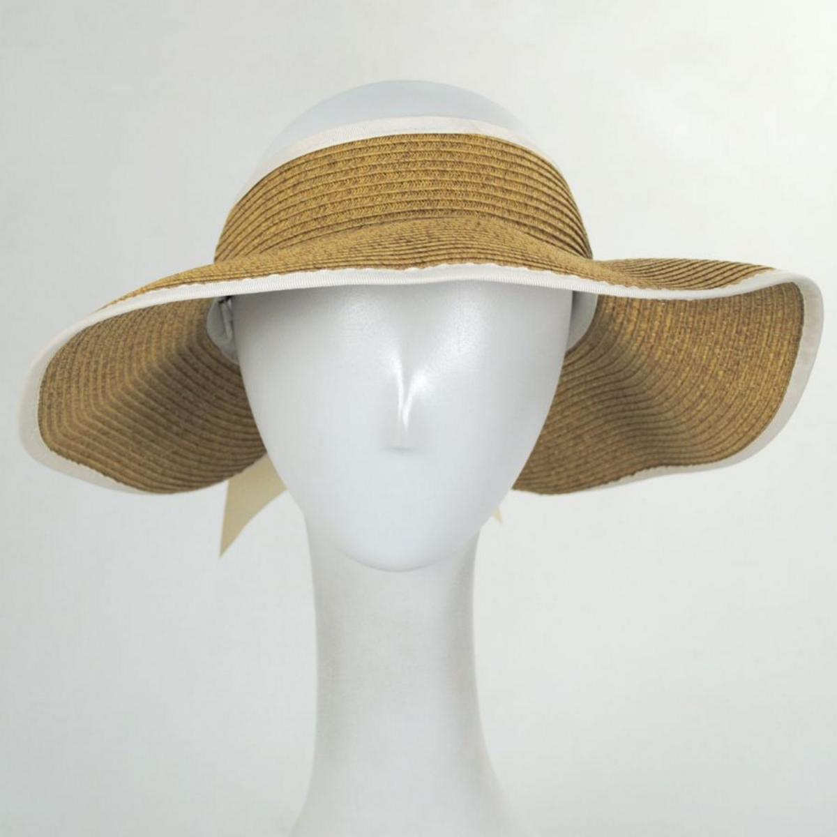 Cappelli | Grace Toyo Straw Blend Roll-Up Visor | 195033 | profile | NATURAL