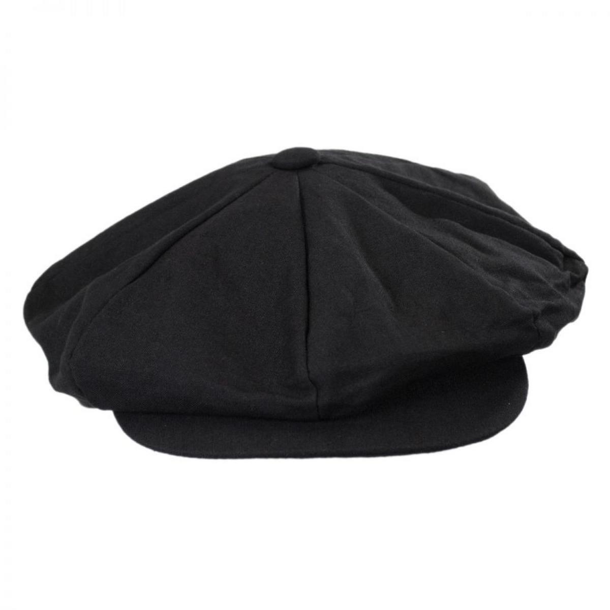 Jaxon Hats | Linen Big Apple Cap | 167736 | front | BLACK