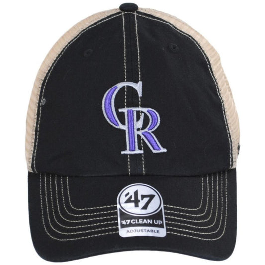 47 Brand | Colorado Rockies Trawler 47 Mesh Clean Up Baseball Cap | 203465 | front | BLACK