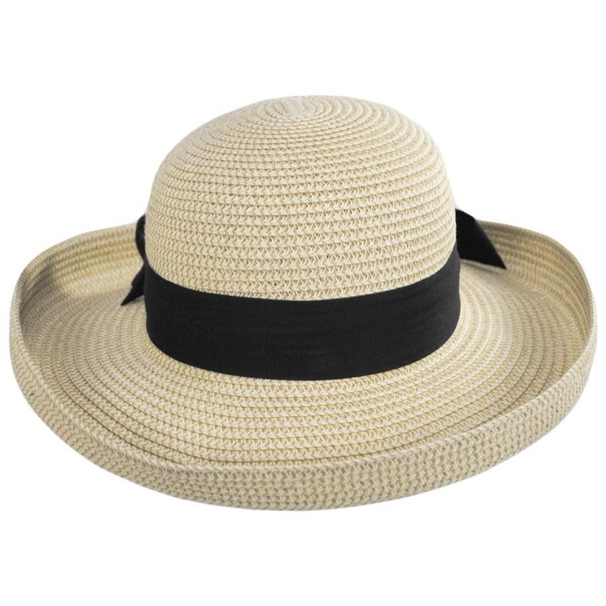 Toucan Collection | Toyo Straw Backbow Packable Roller - Made to Order | 104853 | front | NATURAL/BLACK