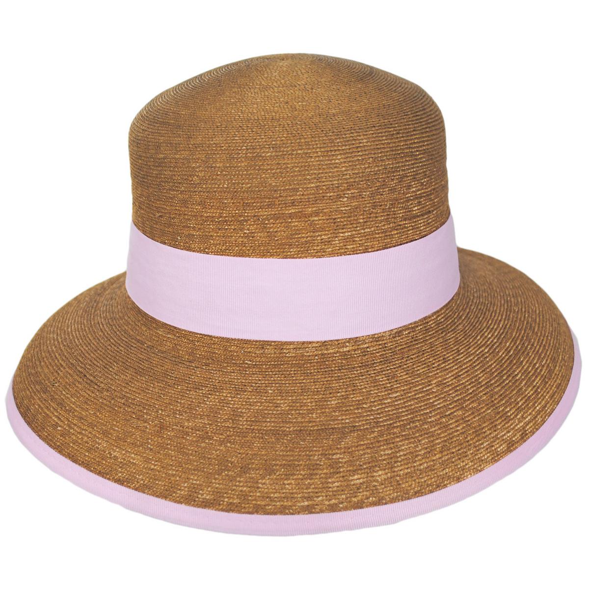 Peter Beaton | Prescott Milan Straw Lampshade Sun Hat | 102233 | front | PINK