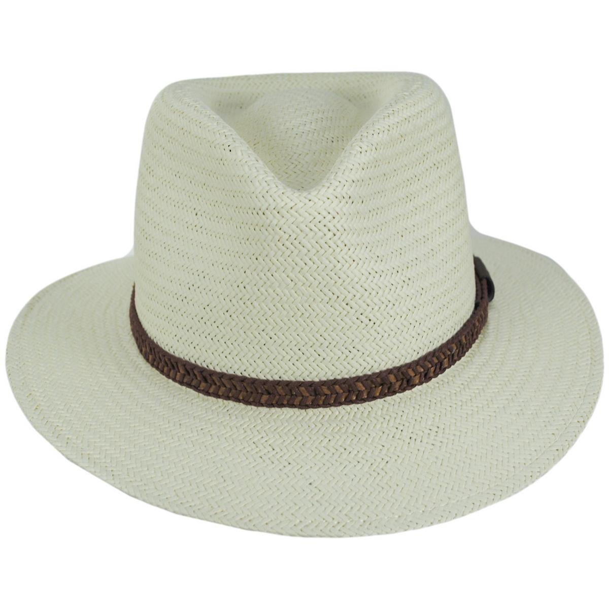 Bailey 1922 | Colwyn Raindura Straw Fedora Hat | 127927 | front | NATURAL