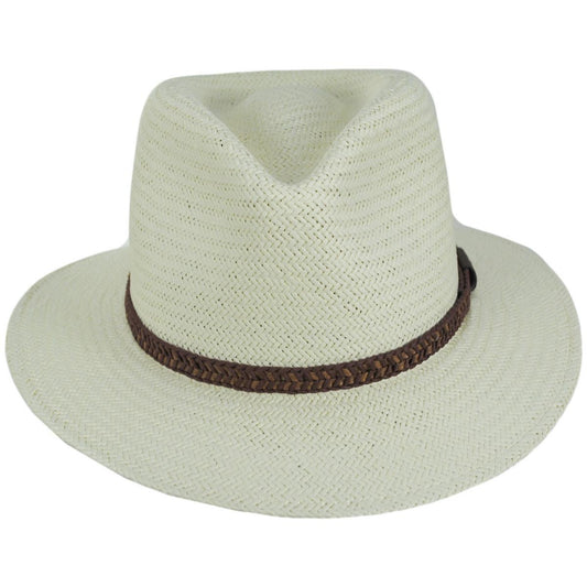 Bailey 1922 | Colwyn Raindura Straw Fedora Hat | 127927 | front | NATURAL