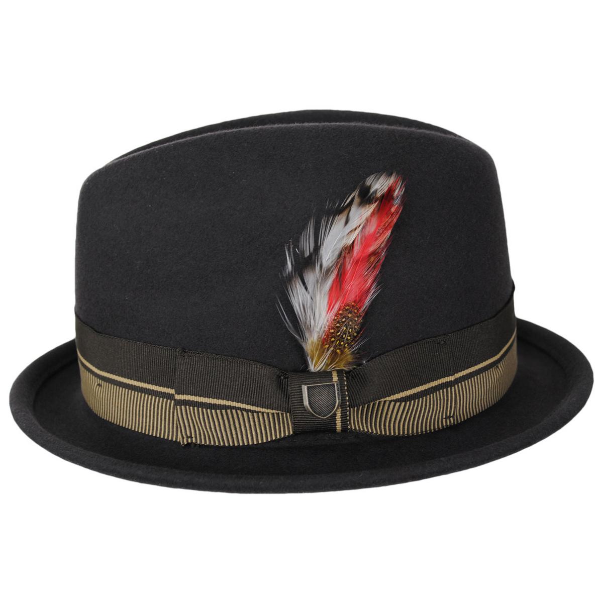 BRIXTON HATS | 20th Anniversary Gain Wool Felt Fedora Hat | 135608 | profile | CHOCOLATE/GOLD