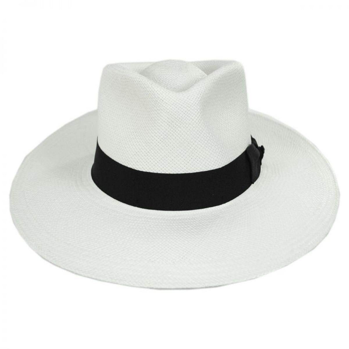 Bigalli | Australian Panama Straw Fedora Hat | 129205 | front | WHITE
