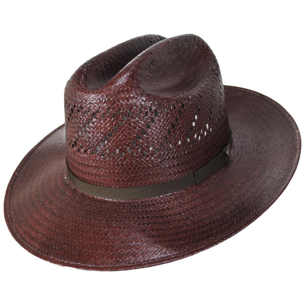 Stetson | Redwood Shantung Straw Open Road Western Hat | 127058 | lead | REDWOOD