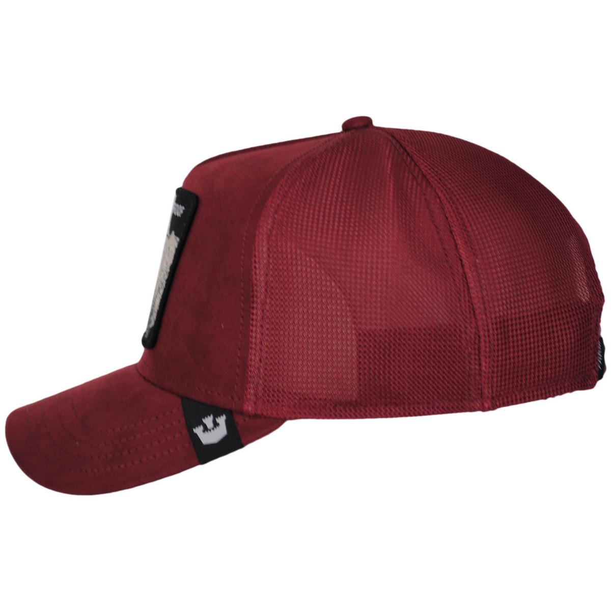 Goorin Bros | Rhino Suede Mesh Trucker Snapback Baseball Cap | 200725 | profile | BURGUNDY