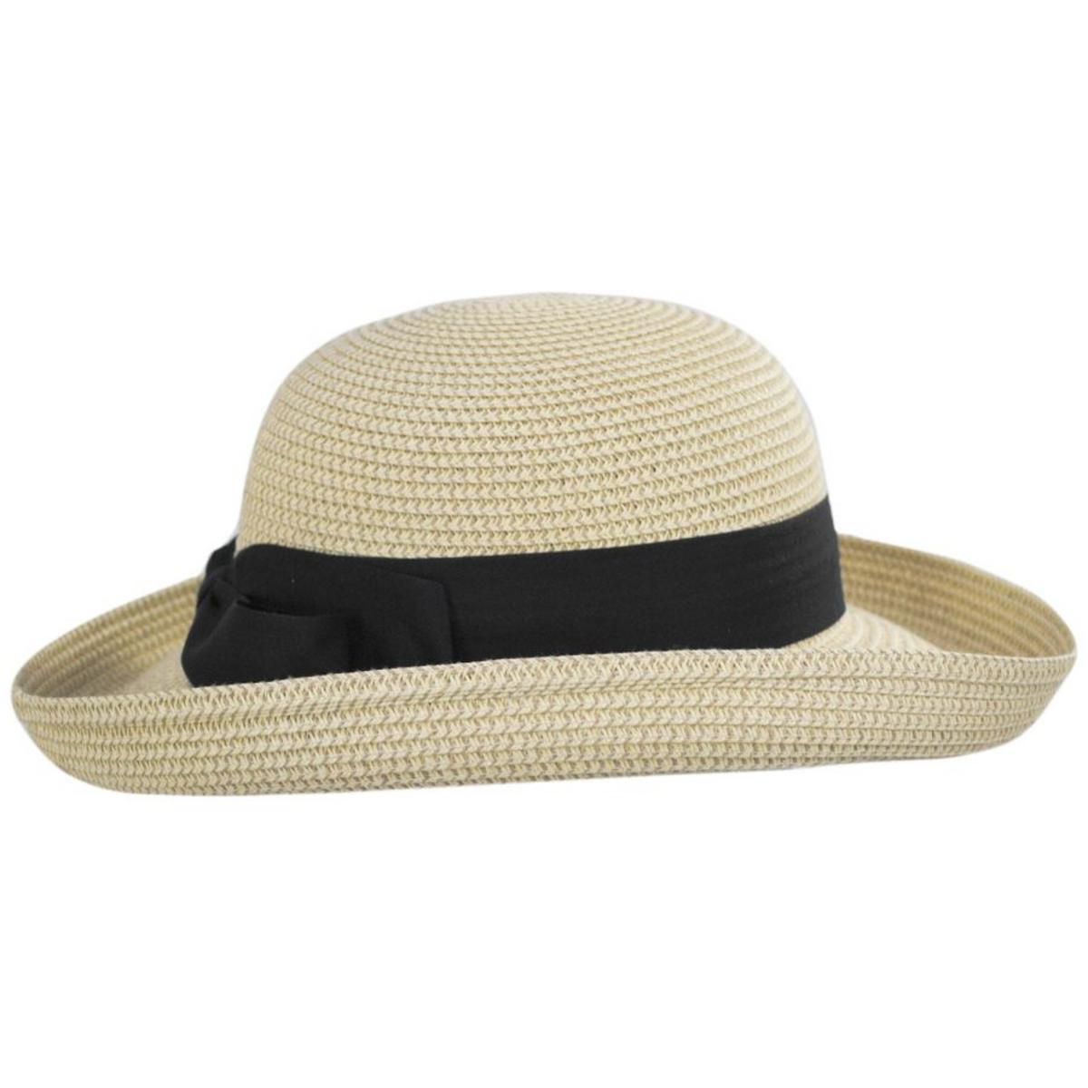 Toucan Collection | Toyo Straw Backbow Packable Roller - Made to Order | 104853 | profile | NATURAL/BLACK