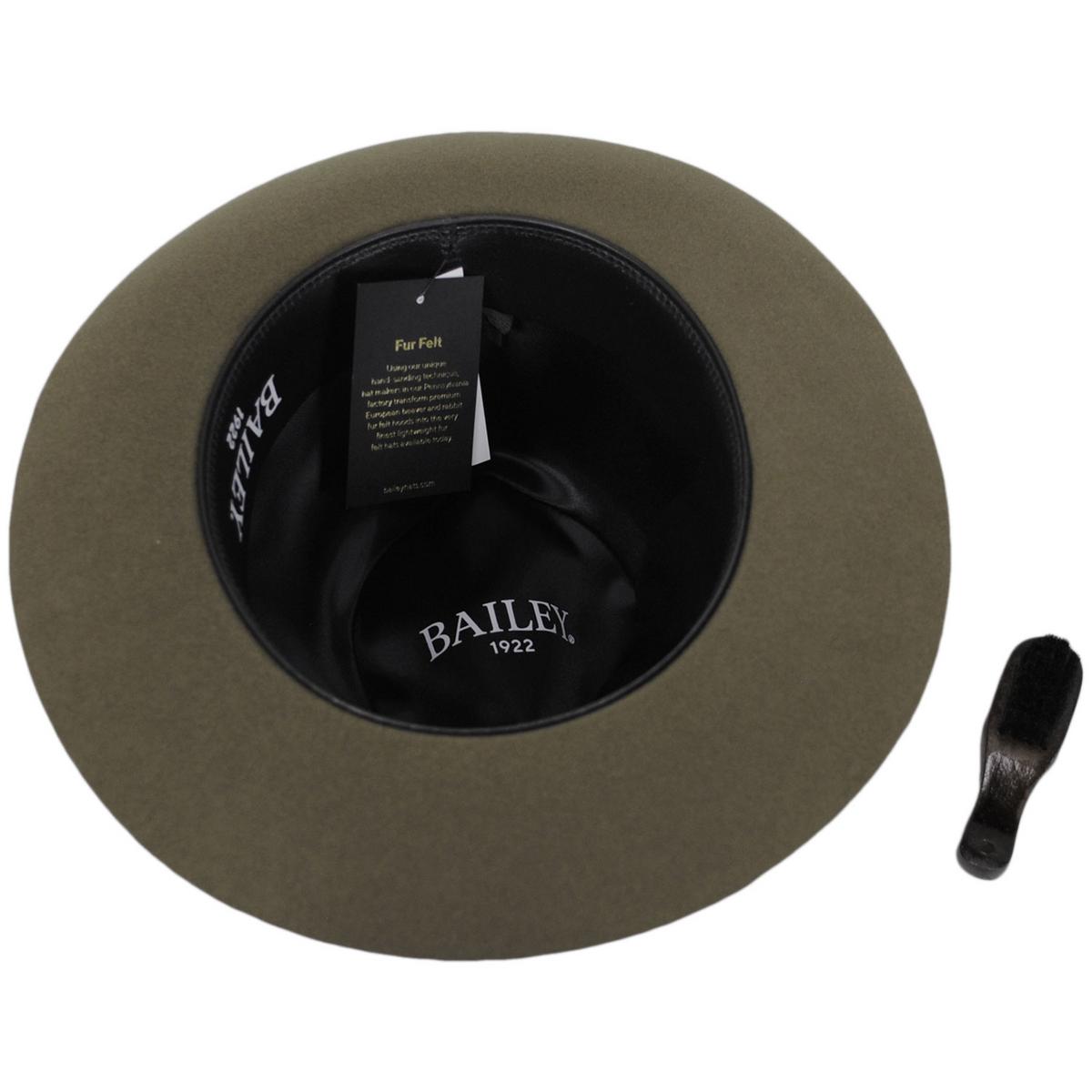Bailey 1922 | Draper III Fur Felt Fedora Hat | 130082 | under | OLIVE