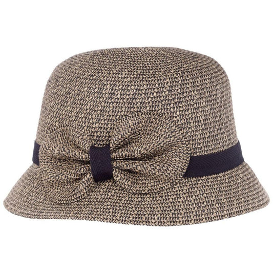 Toucan Collection | Toyo Straw Bow Cloche Hat - Made to Order | 104852 | lead | BLACK MIX