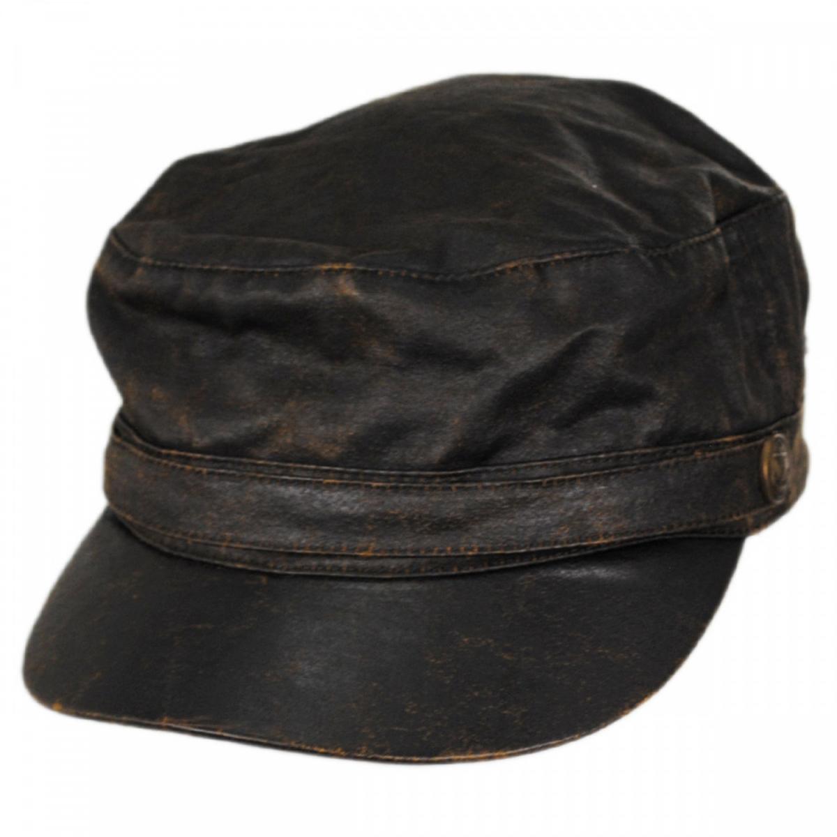 Jaxon Hats | Weathered Cotton Army Cadet Cap | 222301 | lead | BROWN