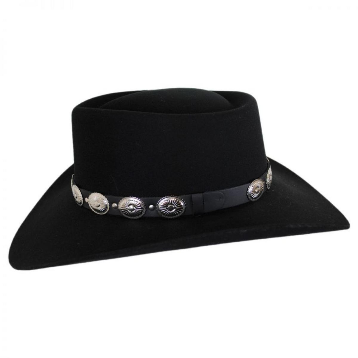 Renegade | Ellsworth Wool Felt Western Hat | 130179 | profile | BLACK