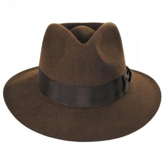 Indiana Jones | Officially Licensed Fur Felt Fedora Hat | 130405 | front | BROWN