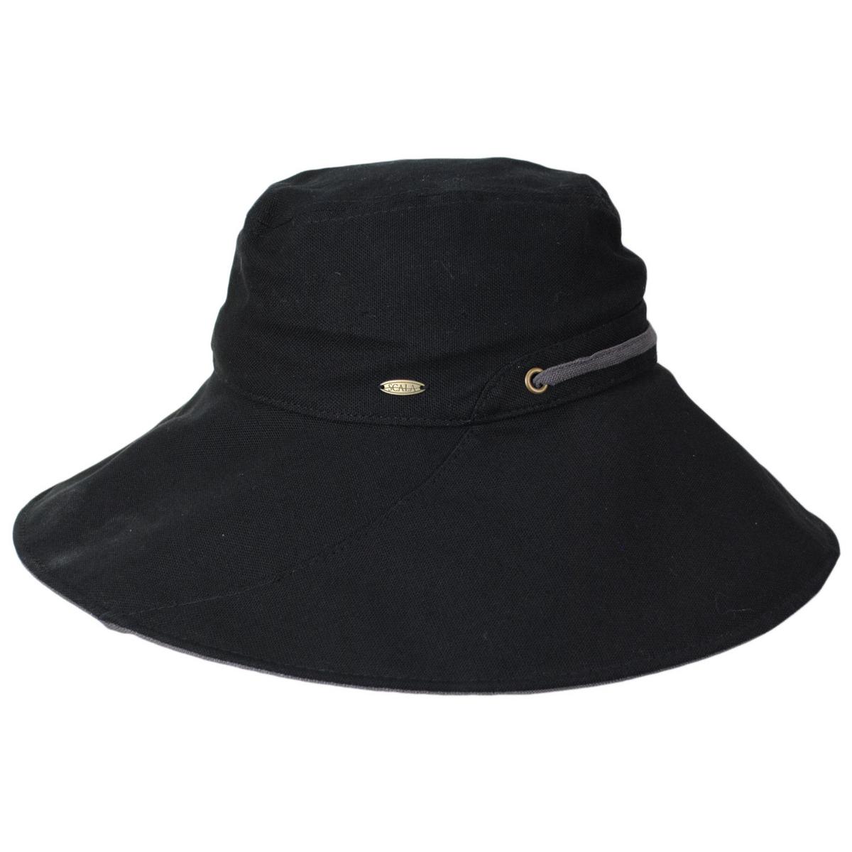 Scala | Simonetta Cotton Trail Hat | 400177 | profile | BLACK