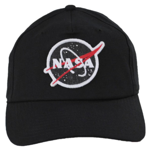 NASA | NASA Surplus Ripstop 5 Panel Mid Pro Cotton Snapback Baseball Cap | 210373 | front | BLACK