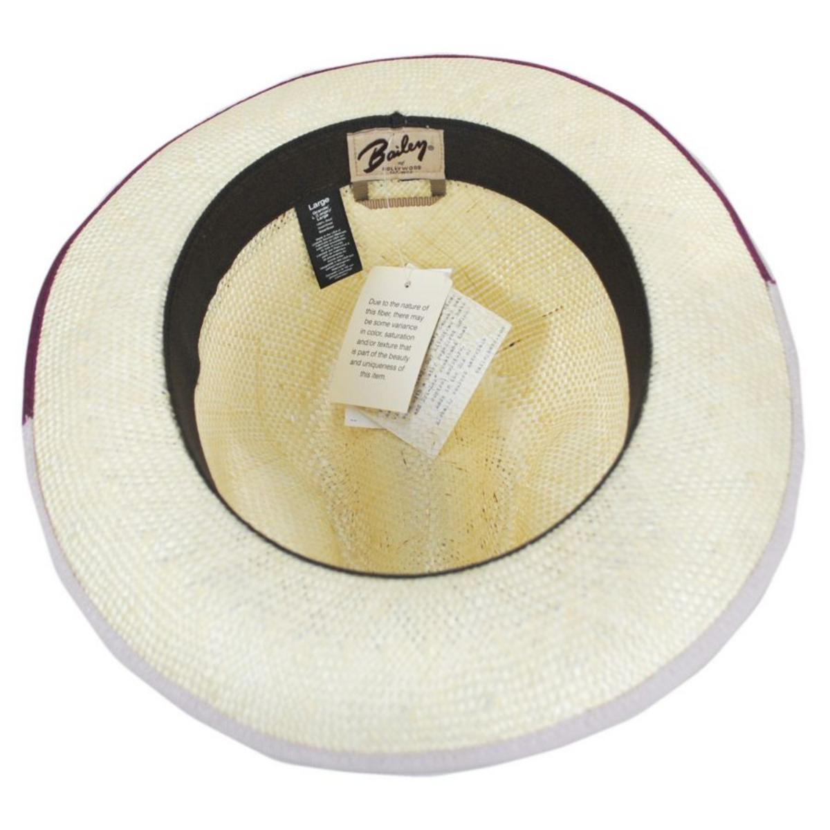 Bailey 1922 | Hesmond Sisal Litestraw Fedora Hat | 127869 | under | NATURAL/FUCHSIA