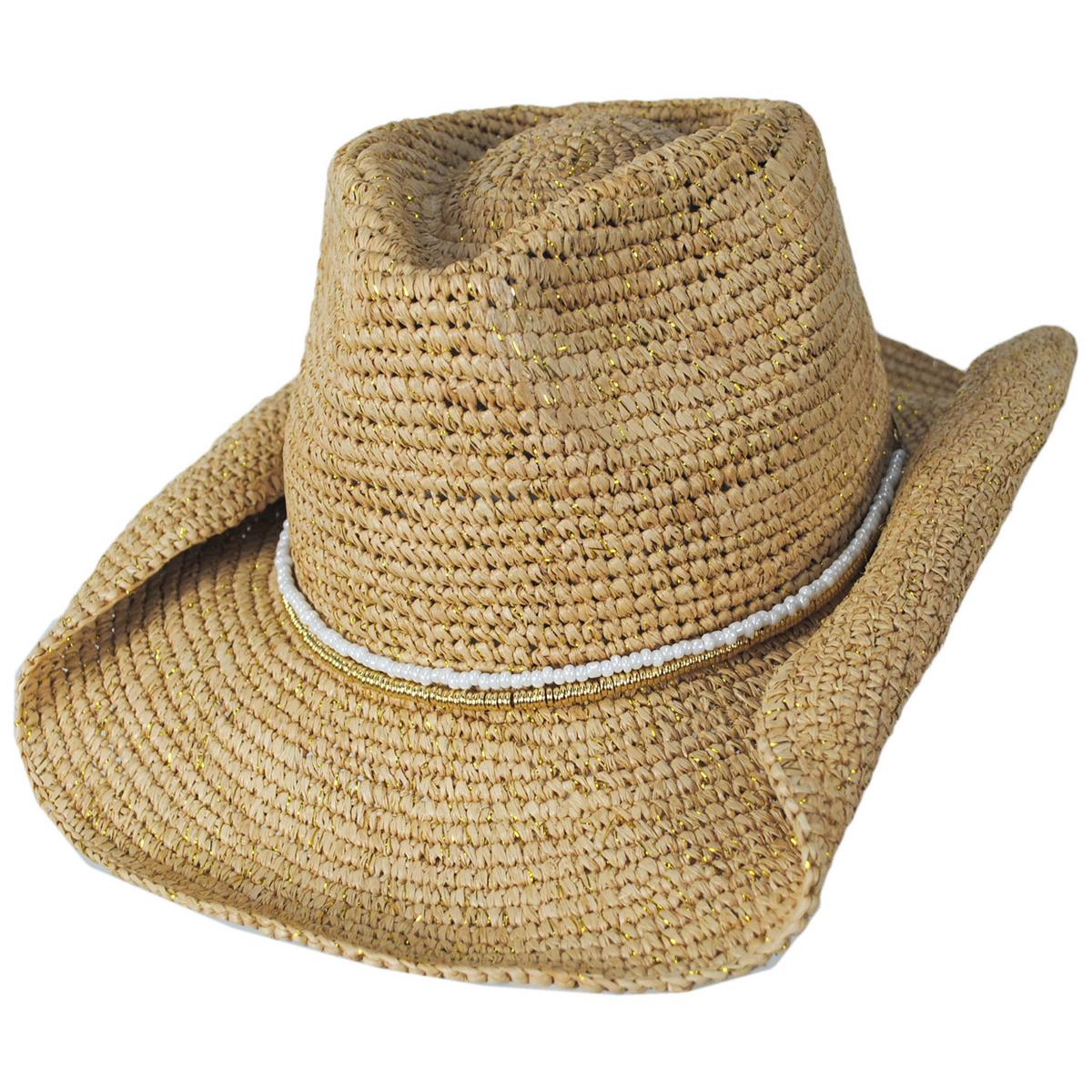 NIKKI BEACH | Giselle Raffia Straw Western Hat | 102657 | lead | NATURAL/GOLD