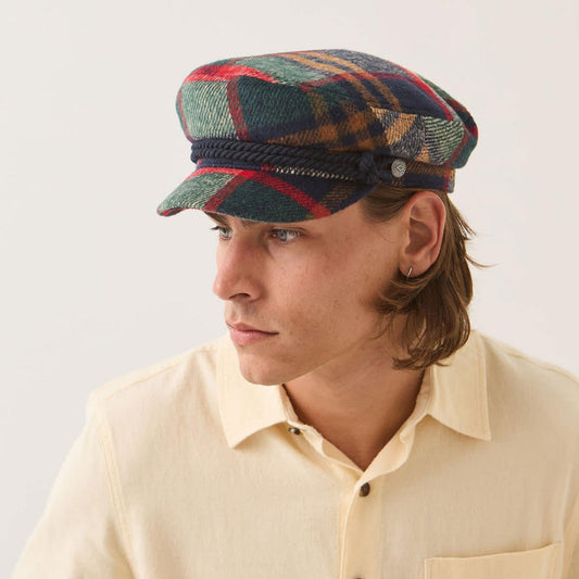 BRIXTON HATS | Plaid Fiddler Fisherman Cap | 181358 | lsmone | NAVY/GREEN/RED/CREAM