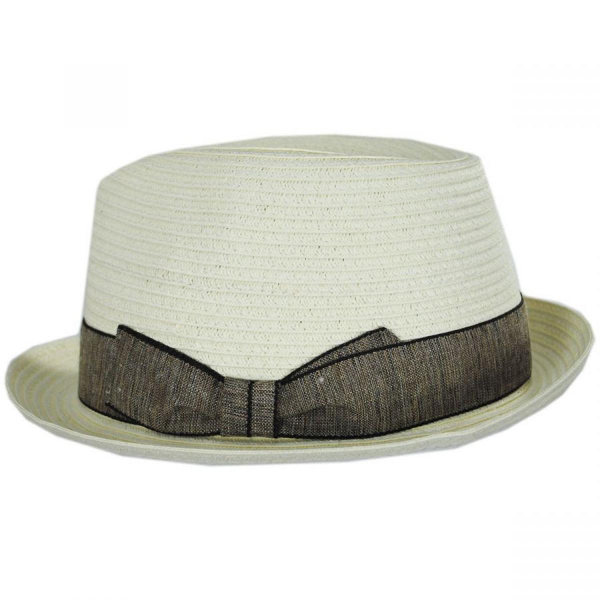 Stefeno Hats | Luigi Toyo Straw Fedora Hat | 129702 | profile | TAN