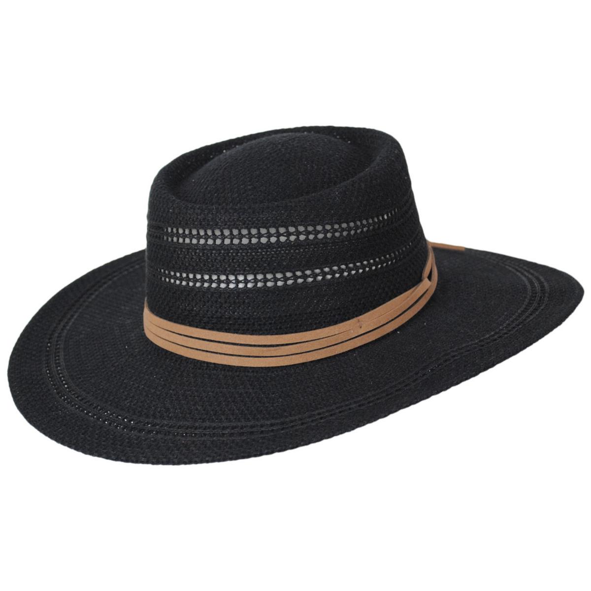 San Diego Hat Company | Jackson Knit Boater Hat | 108946 | lead | BLACK