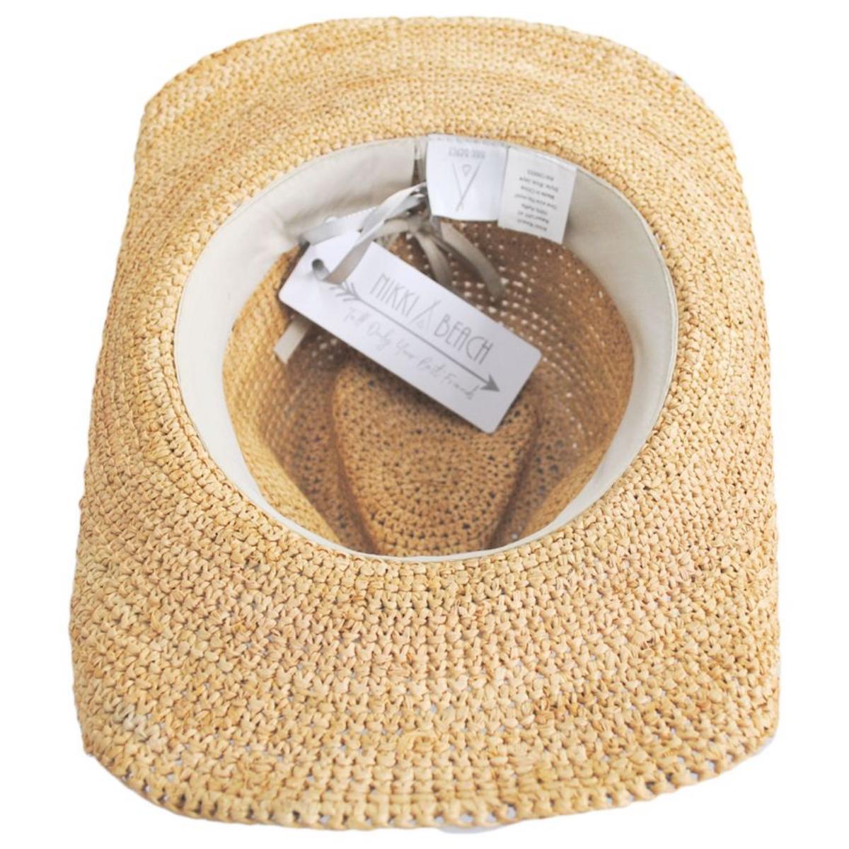 NIKKI BEACH | Blue Jaye Raffia Crochet Western Hat | 102733 | under | NATURAL