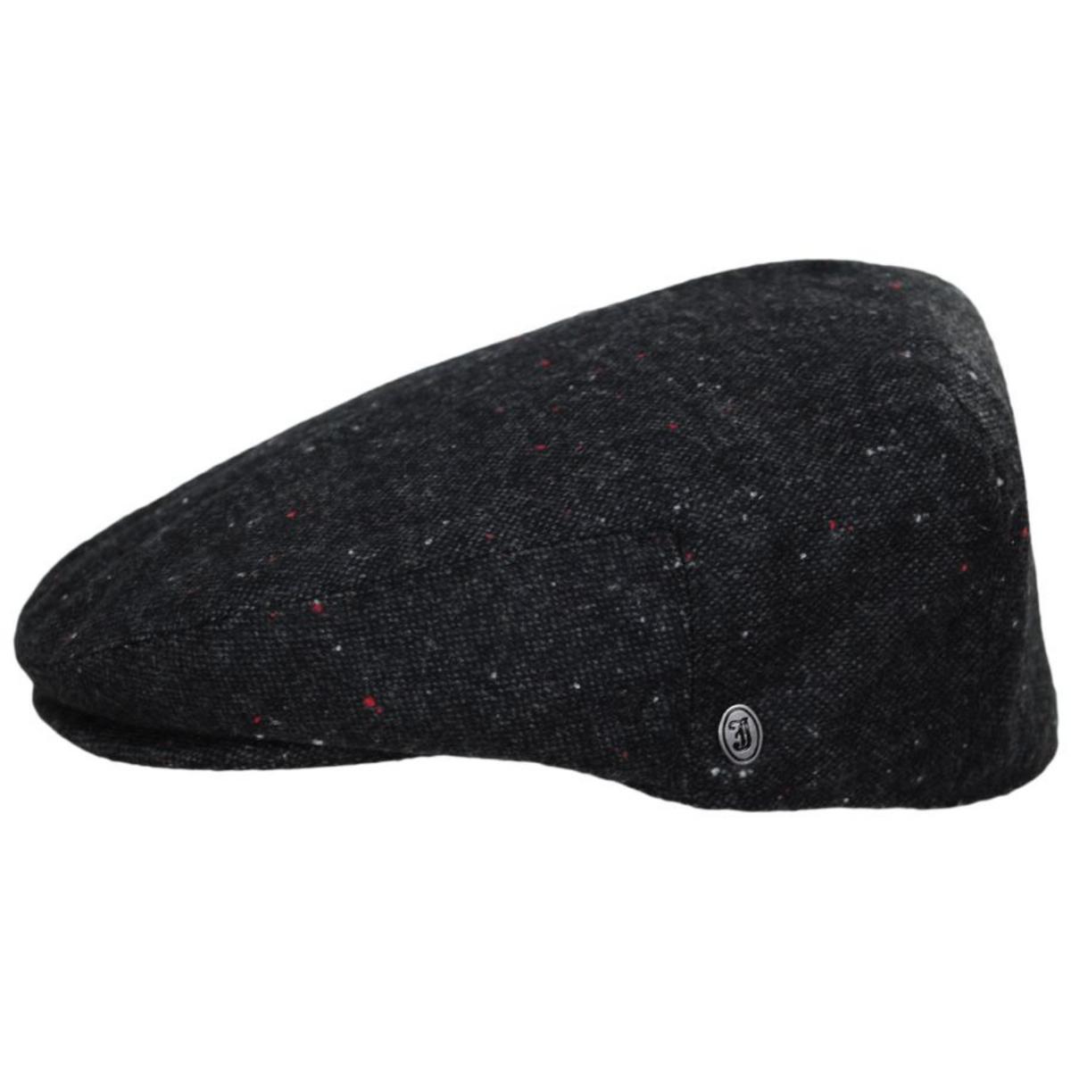 Jaxon Hats | Blackheath Marl Tweed Wool Blend Ivy Cap | 167582 | profile | BLACK