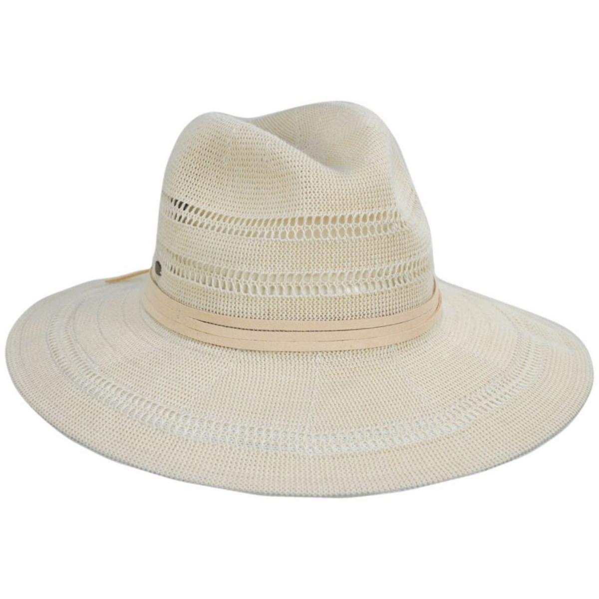 Scala | Felicity Knit Safari Fedora Hat | 106436 | lead | NATURAL