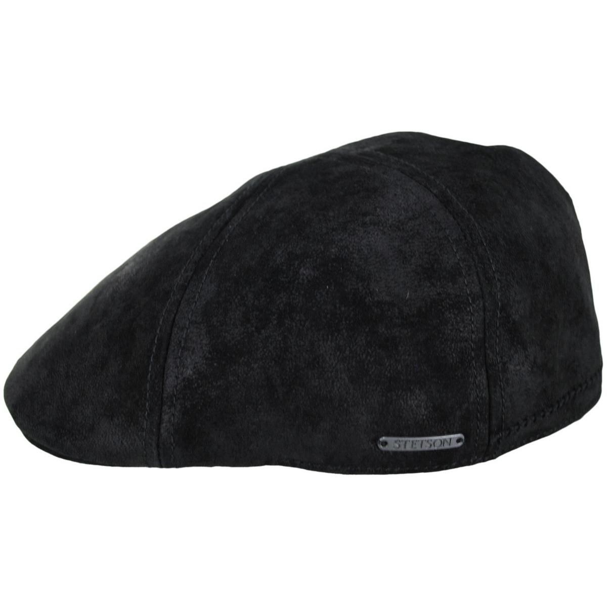 Stetson | Distressed Pigskin Leather Pub Ivy Cap | 160196 | profile | BLACK