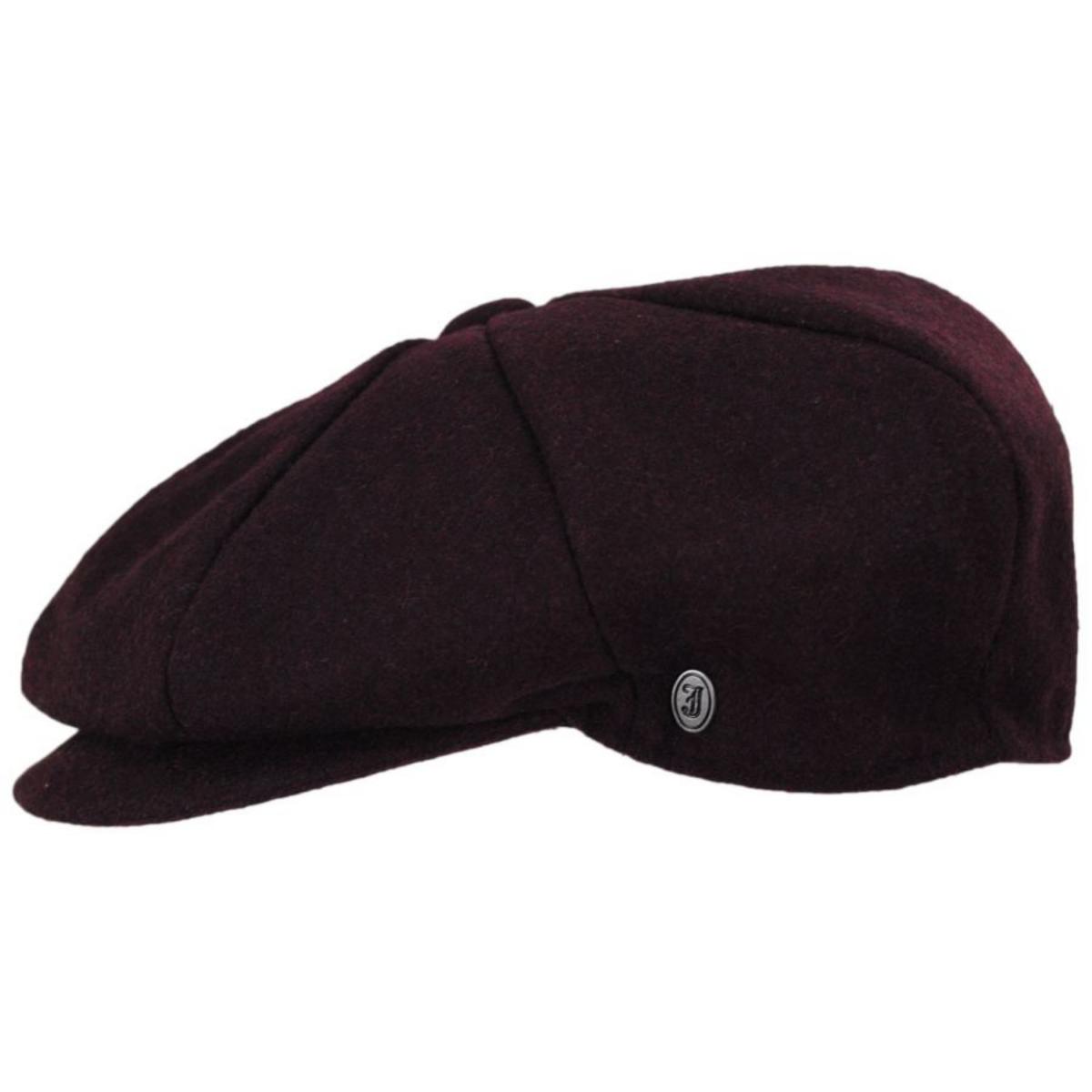 Jaxon Hats | Harlem Wool Blend Newsboy Cap | 167791 | profile | BURGUNDY