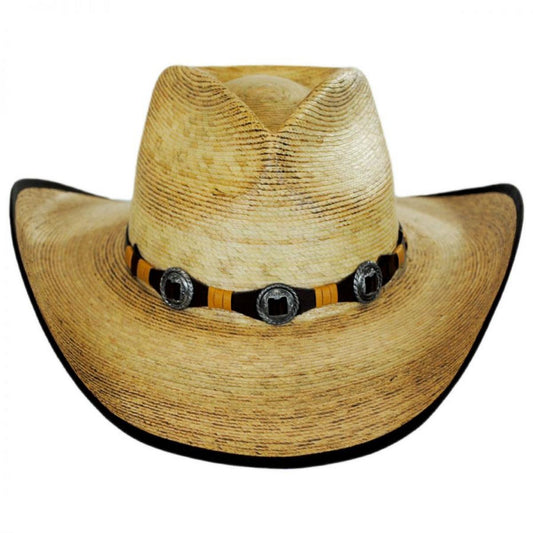 Stetson | Kimball Palm Leaf Straw Western Hat | 126922 | front | NATURAL/BURNED