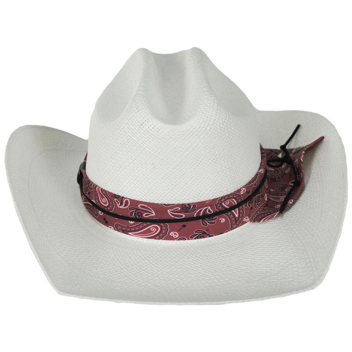 Bigalli | Manaba Panama Straw Western Hat | 129254 | front | WHITE