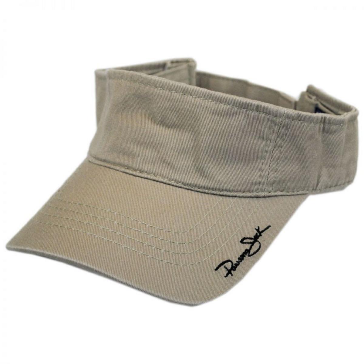 Panama Jack | Garment Washed Cotton Sport Visor | 195075 | lead | KHAKI