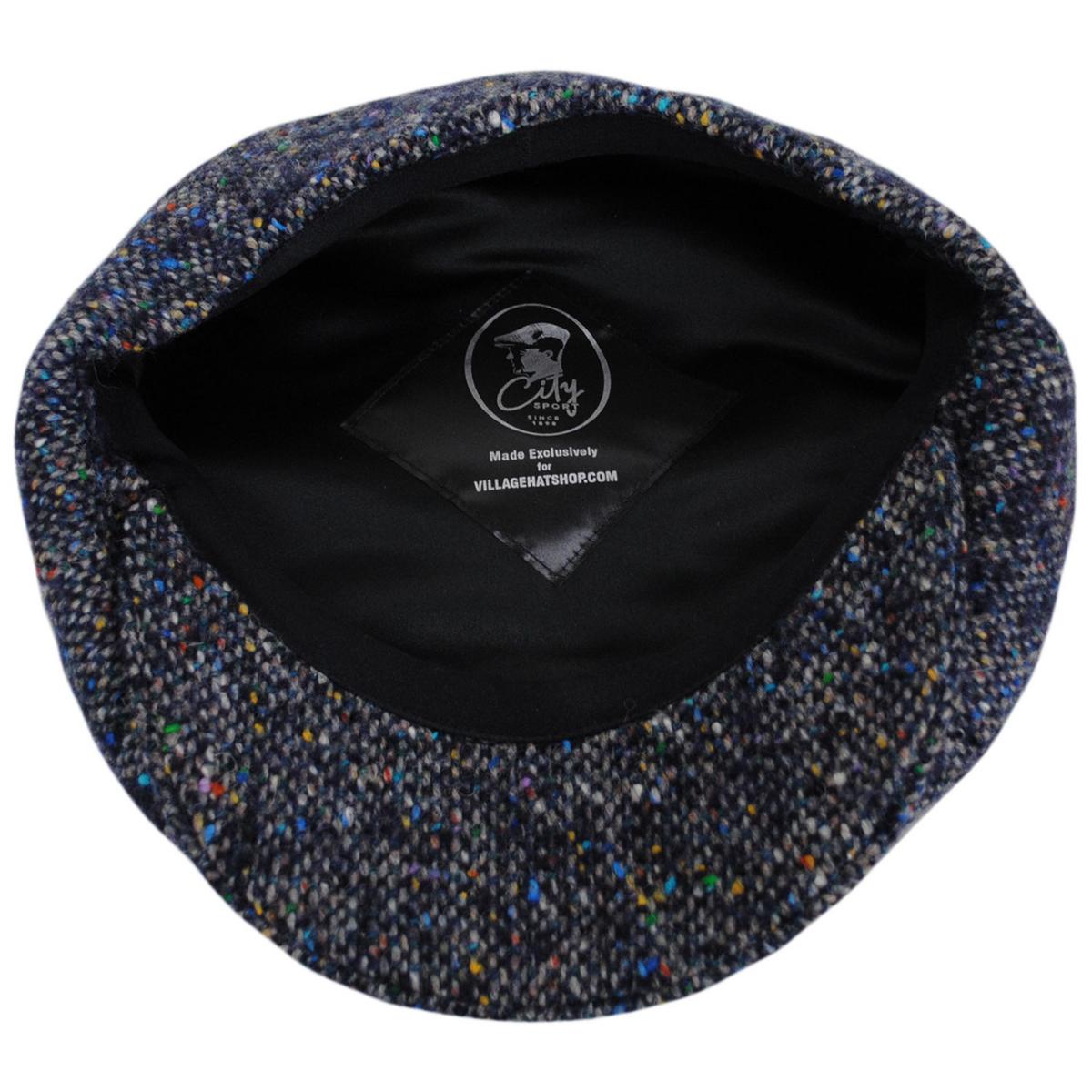 City Sport Caps | Donegal Marl Tweed Wool Newsboy Cap | 175105 | under | NAVY MULTI