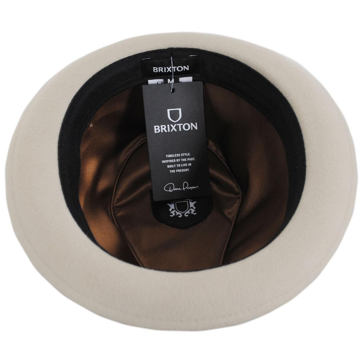 BRIXTON HATS | Gain Wool Felt Fedora Hat | 135600 | under | SAND/ANTIQUE BRASS