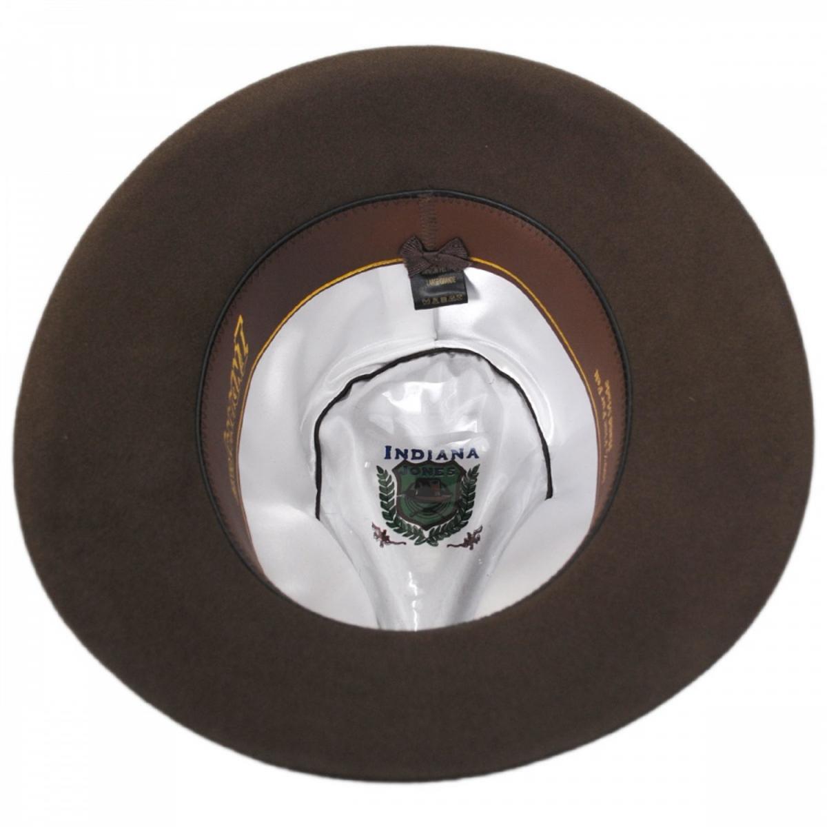Indiana Jones | Officially Licensed Fur Felt Fedora Hat | 130405 | under | BROWN