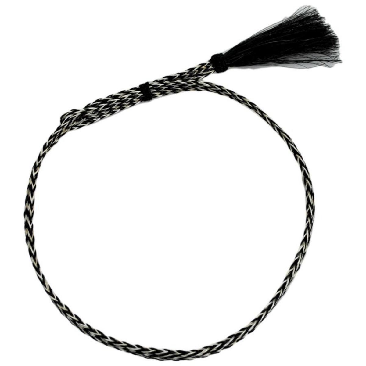 3 Regions Trade Co. | Snake Two-Tone Horse Hair Braid Single Tassel Hat Band | 601700 | front | BLACK