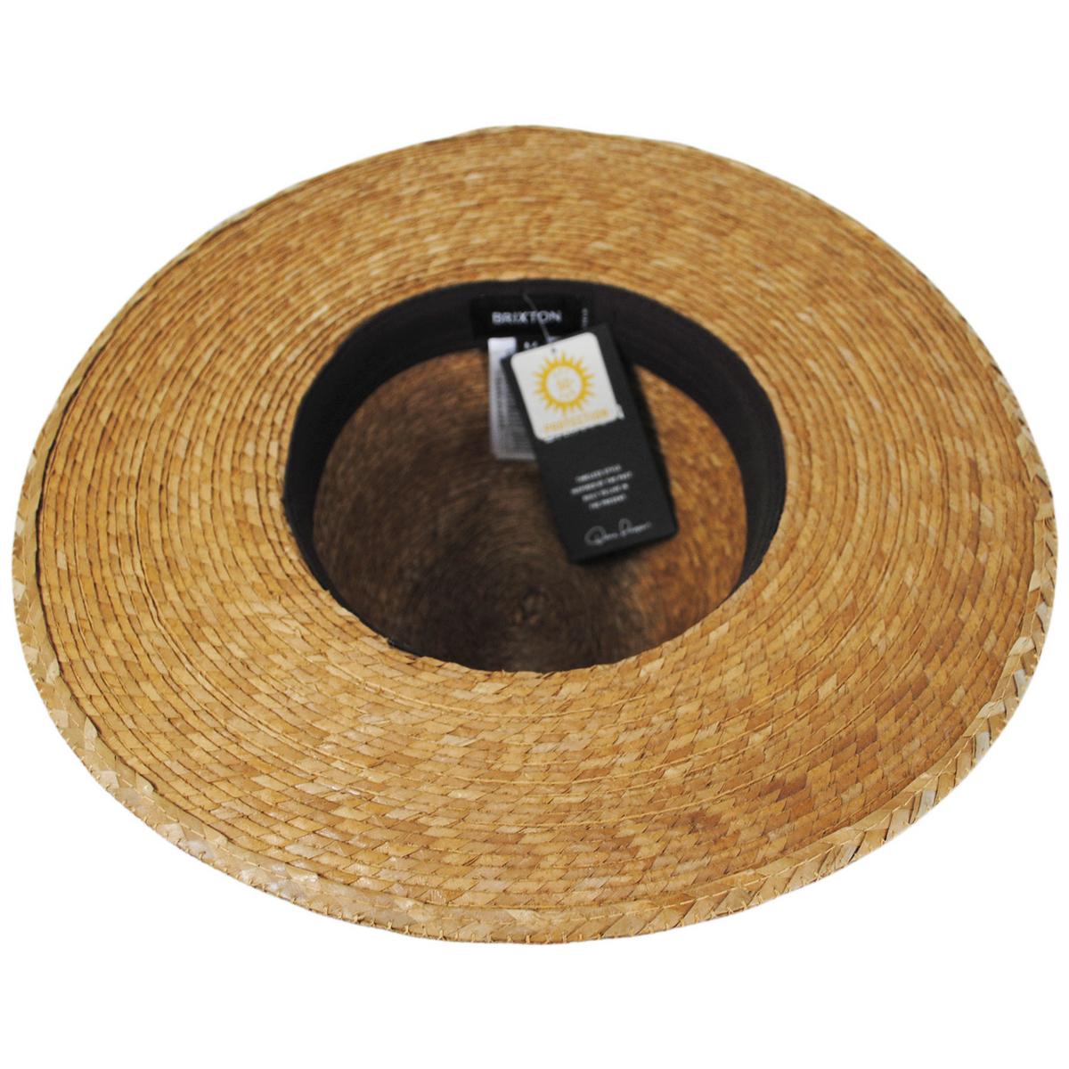 BRIXTON HATS | Field Proper Palm Straw Fedora Hat - Tan/Tan | 128337SS24 | under | TAN/TAN