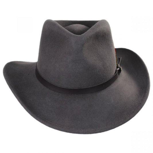 Scala | Dakota Wool Crushable Outback Hat | 130443 | front | GREY