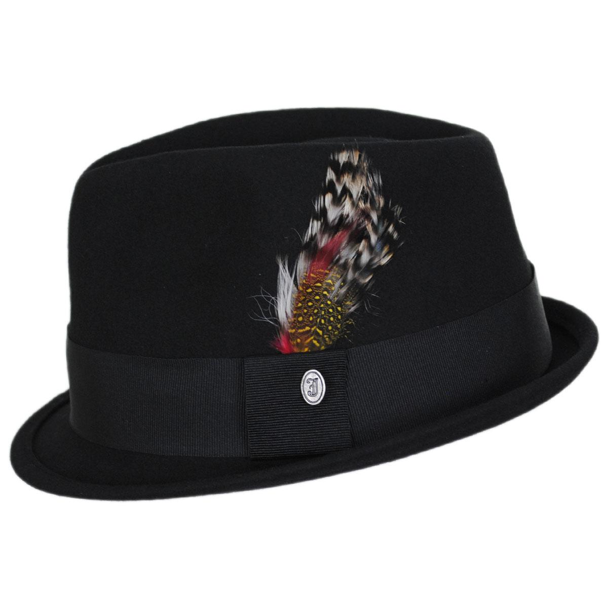 Jaxon Hats | Wholesale Dekker Crushable Wool Felt Trilby Fedora Hat B2B Pre-Pack | B2B135005 | profile | BLACK