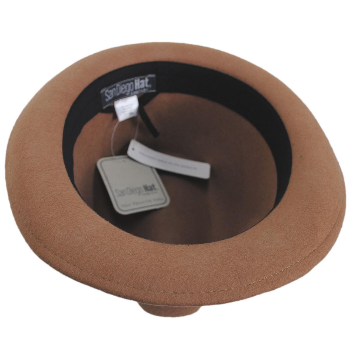 San Diego Hat Company | Indie Wool Felt Fedora Hat | 108942 | under | TAN