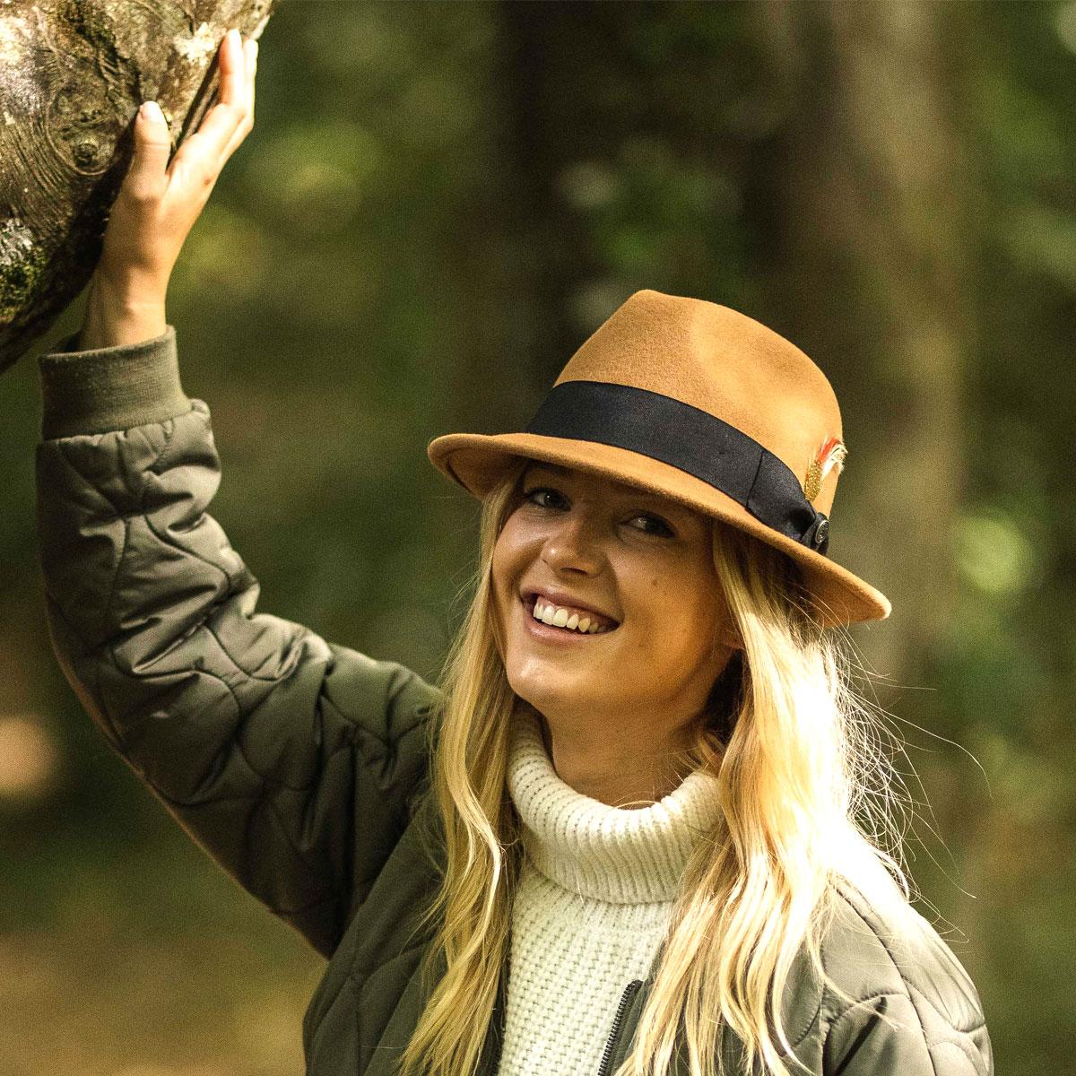 Jaxon Hats | Blues Crushable Wool Felt Trilby Fedora Hat | 132020 | lsftwo | PECAN