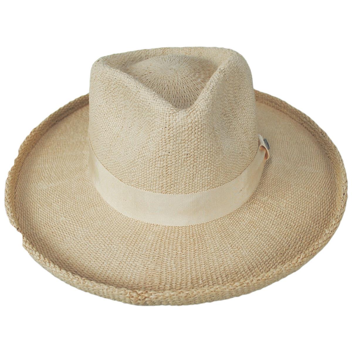 BRIXTON HATS | Victoria Toyo Straw Fedora Hat | 104053 | front | NATURAL/OAT MILK