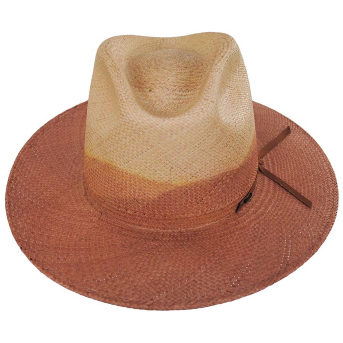 Bailey 1922 | Rask Gradient Panama Straw Fedora Hat | 127760 | front | SUNSET