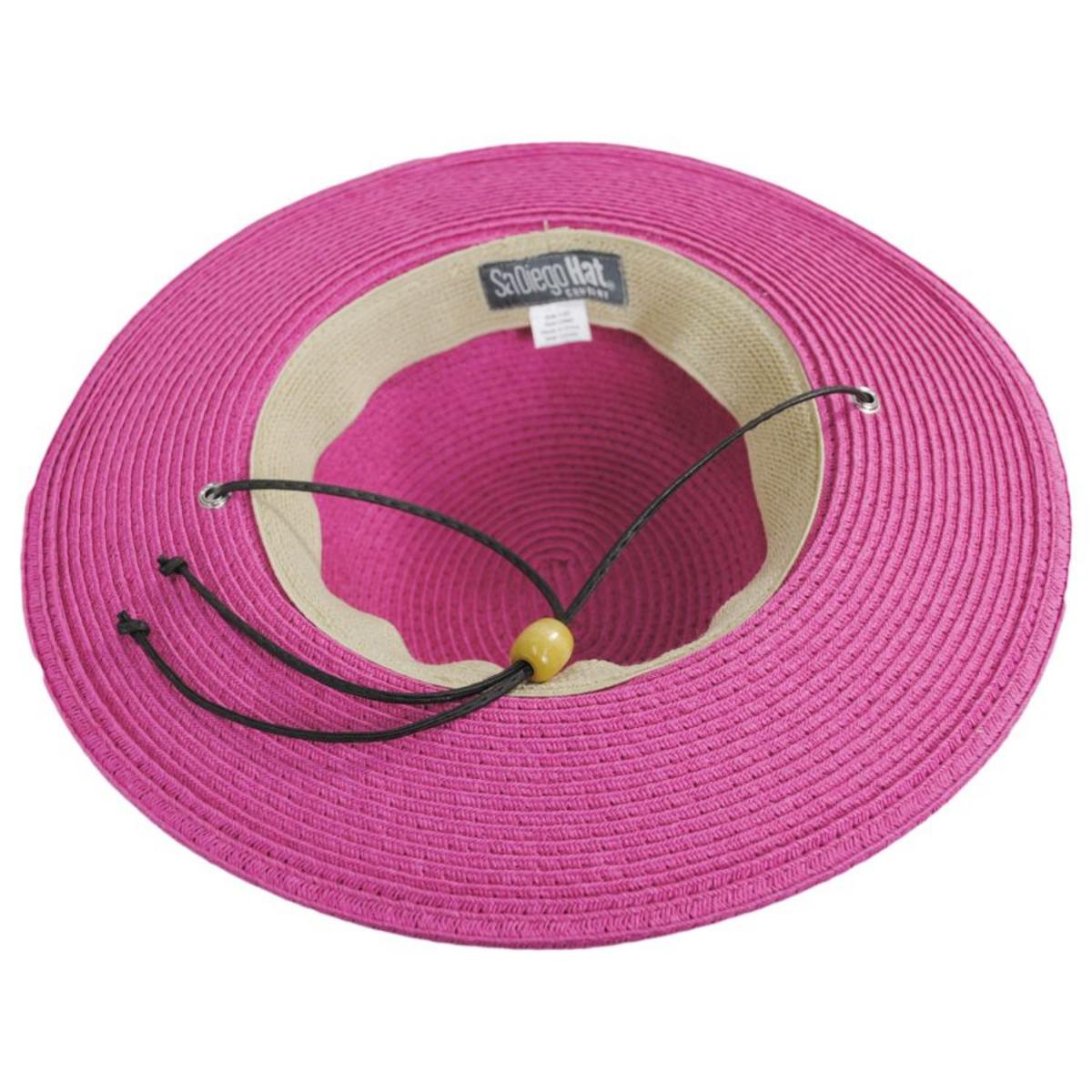 San Diego Hat Company | Kid's Chincord Toyo Straw Sun Hat | 505302 | under | HOT PINK